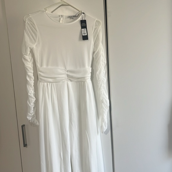 Fashion Nova white tulle long sleeve jumpsuit - Picture 8 of 8